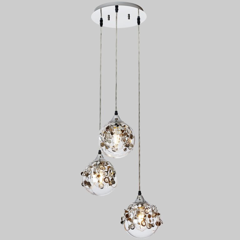 X9519/3 Chrome-Plated 3-Light Circular Pendant Light
