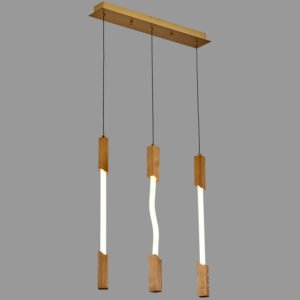 X0631B/3 Modern minimalist wooden 3-light LED restaurant pendant light