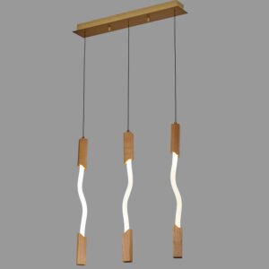 X0631A/3 Modern minimalist wooden 3-light LED restaurant pendant light