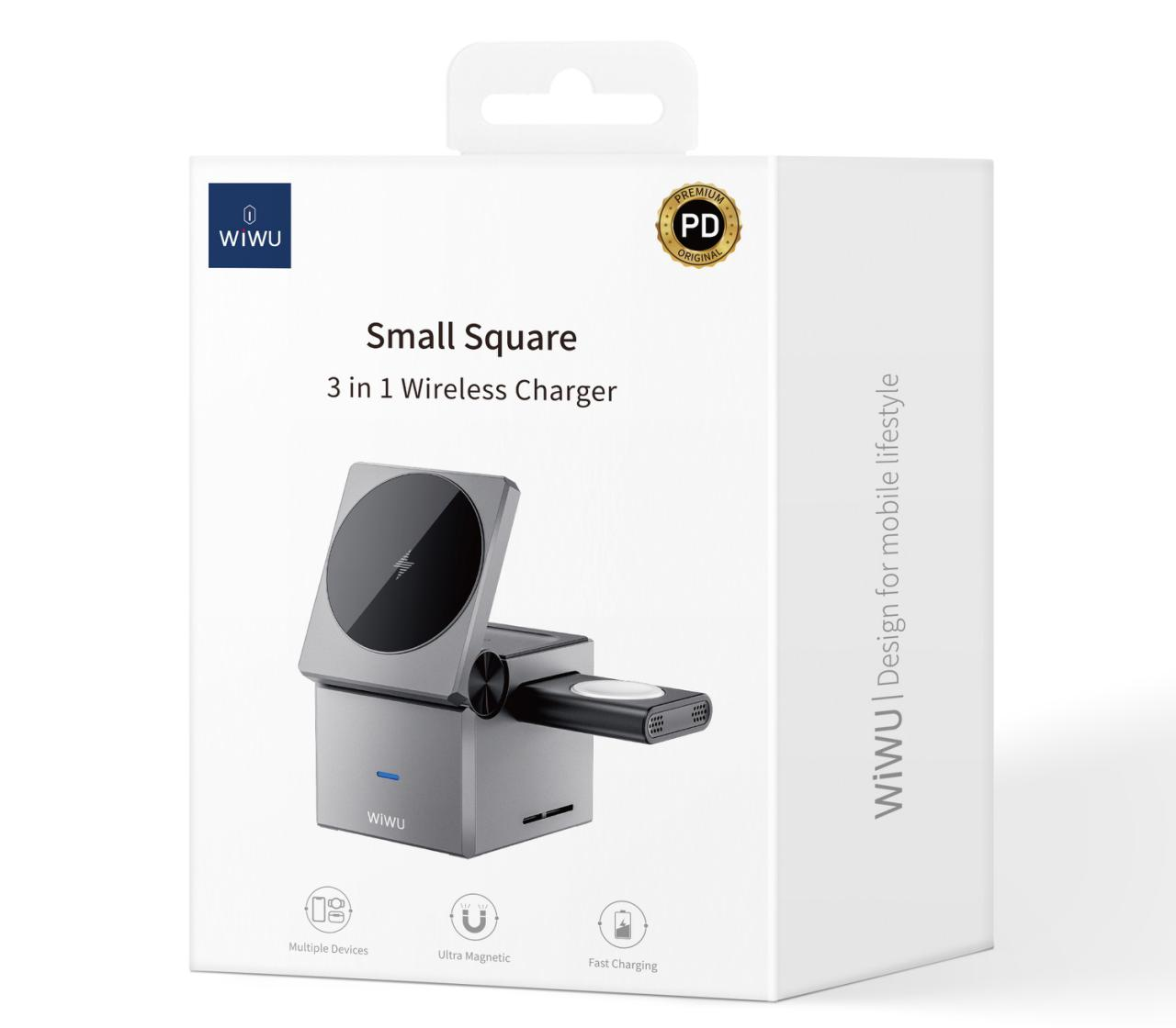 Small Square 3 in 1 Wireless Charger Model: Wi-W030 1 Small Square 3 in 1 Wireless Charger Model: Wi-W030